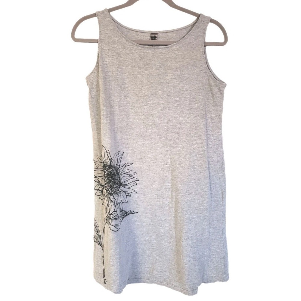 Shift‎ Dress Sunflower size Medium gray Knee Length Sleeveless